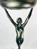 1925–1935 Frankart decorative stand with nude figure and circular tray