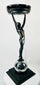 Frankart Inc. Art Deco smoking stand with patinated finish and stepped base