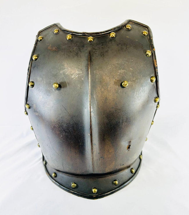 19th-Century French Cavalry Cuirassier Breastplate Showing Battle Dent and Patina
