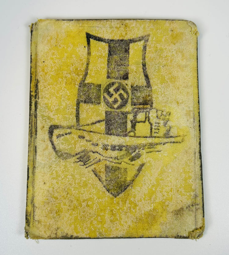 WWII German Kriegsmarine service booklet with ink entries and official markings