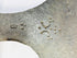Heavy forged iron executioner’s axe from Europe, 18th century, featuring decorative guild stamp marks.