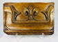 16th-century carved oak Gothic panel with fleur-de-lis motif on a white background