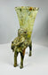 Bronze Grand Tour style rhyton with mythological scene and patina