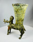 Decorative bronze vessel inspired by ancient Greek rhyton forms