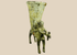 Antique bronze rhyton vessel with centaur figure holding goat