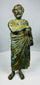 Grand Tour era bronze statue of Roman-style philosopher with draped garment