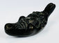 Grotesque satyr head oil lamp from Europe with aged surface patina and compact display size.