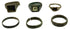 Collection of six Roman and Early Byzantine bronze rings arranged together showing varied archaeological jewelry styles