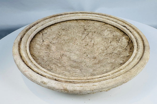 Pair of Roman North African ceramic serving vessels with concentric molded rims and ancient patina.