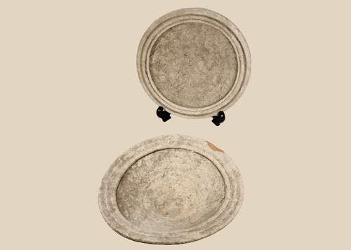 Pair of Ancient Roman North African terracotta Kassérine bowls with white slip surfaces from modern Tunisia.
