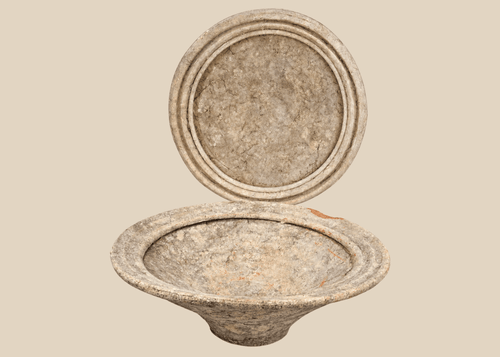 Pair of Ancient Roman North African terracotta Kassérine bowls with white slip surfaces from modern Tunisia.
