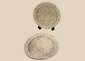 Pair of Ancient Roman North African terracotta Kassérine bowls with white slip surfaces from modern Tunisia.