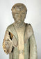Colonial Latin American carved wood saint with expressive facial features