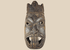 Antique West African ceremonial mask with carved third eye, open mouth, and expressive tribal features.
