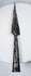 Detailed view of ancient European spearhead with scalloped-edge iron blade and mixed-metal repair