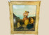 Victorian oil painting “Happy Moments” by Edward John Cobbett R.B.A., depicting a mother holding her child with figures in a rural coastal setting, framed in ornate gilt gesso, England, circa 1860–1880.