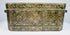 Opposite end of the Philippine betel box showing engraved ornament, metal construction, and original fastening hardware.