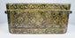 Opposite end of the Philippine betel box showing engraved ornament, metal construction, and original fastening hardware.