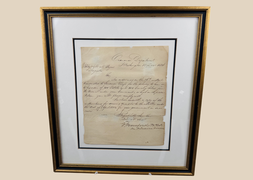 Framed 1826 United States Ordnance Department letter signed by George Bomford