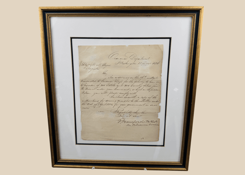 Framed 1826 United States Ordnance Department letter signed by George Bomford