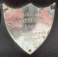 Engraved championship shield mounted to the Metropolitan Hockey League trophy base