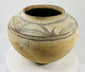 Side view of an early 20th-century painted terracotta water vessel from Hidalgo, Mexico