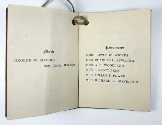 Vintage 1924 college prom dance card from Washington College Maryland with original pencil accessory