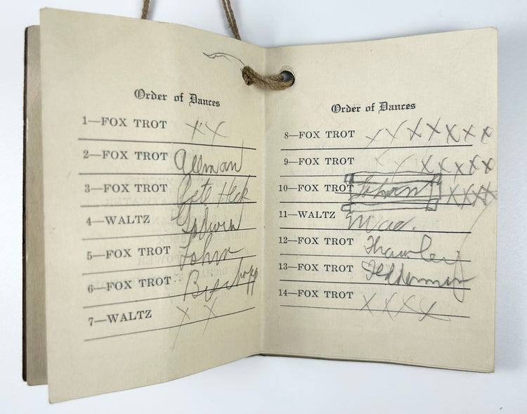 Roaring Twenties dance card booklet honoring Washington College Class of 1925 with attached miniature pencil