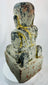 19th century Burmese Mandalay style carved wooden devotee statue with prayer gesture.