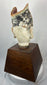 Late Qing Chinese temple sculpture of a court official with painted terracotta surface.