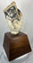 Historic Chinese terracotta bust of a civil official with traditional scholar headdress.