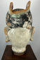 Chinese carved terracotta bust representing a scholar-official from the Qing period.