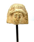 Ancient Greek terracotta female protome with a rectangular plaque-like form, prominent horizontal upper border, and carefully modelled facial features.