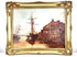 British maritime oil painting depicting historic Thames sailing ships, working boats, wooden staircases, and figures along the Rotherhithe waterfront.