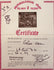 Historical archaeological certificate of authenticity issued by the Archaeological Shop at the Tel Aviv Hilton, dated April 20, 1969, identifying an ancient glass vase attributed to the 4th century AD.