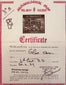 Historical archaeological certificate of authenticity issued by the Archaeological Shop at the Tel Aviv Hilton, dated April 20, 1969, identifying an ancient glass vase attributed to the 4th century AD.