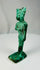 Ancient Egyptian bronze figure of a goddess in traditional frontal pose from the Late Period.