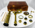 brass optical microscope instrument used for natural science study