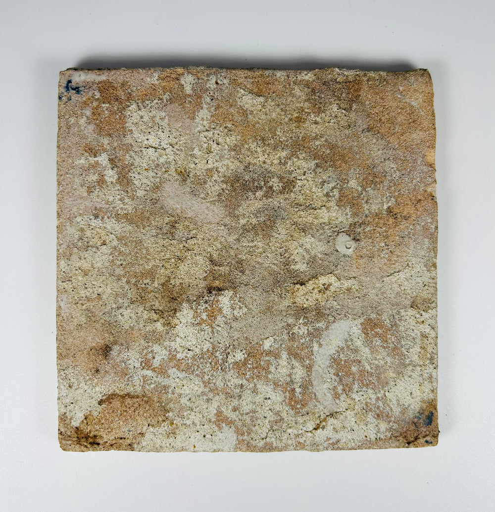 vintage Delft ceramic tile featuring horseman in cobalt blue glaze