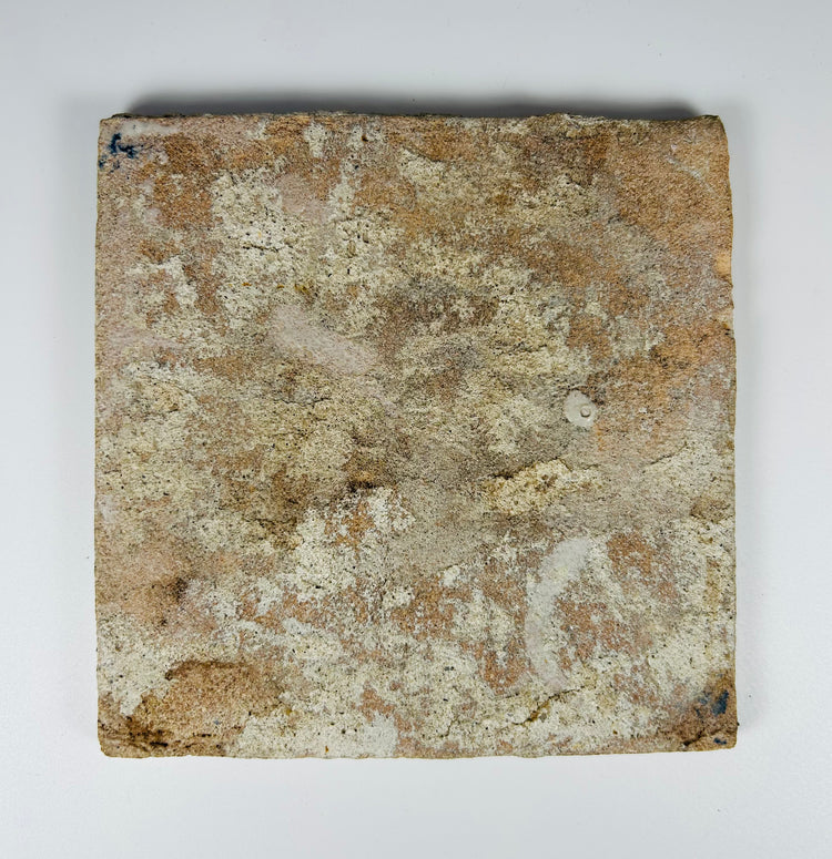 vintage Delft ceramic tile featuring horseman in cobalt blue glaze