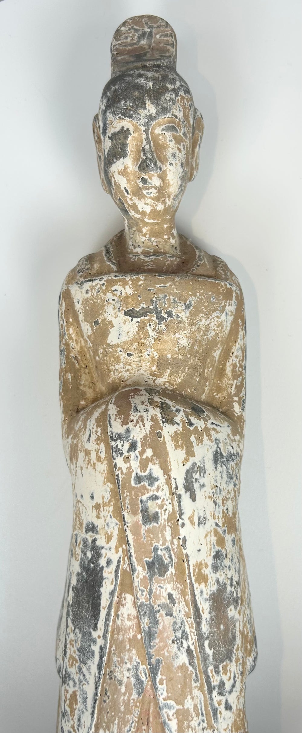 ancient Chinese burial figure mounted on display base
