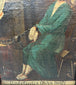 historic Christian Passion scene painting with German inscription