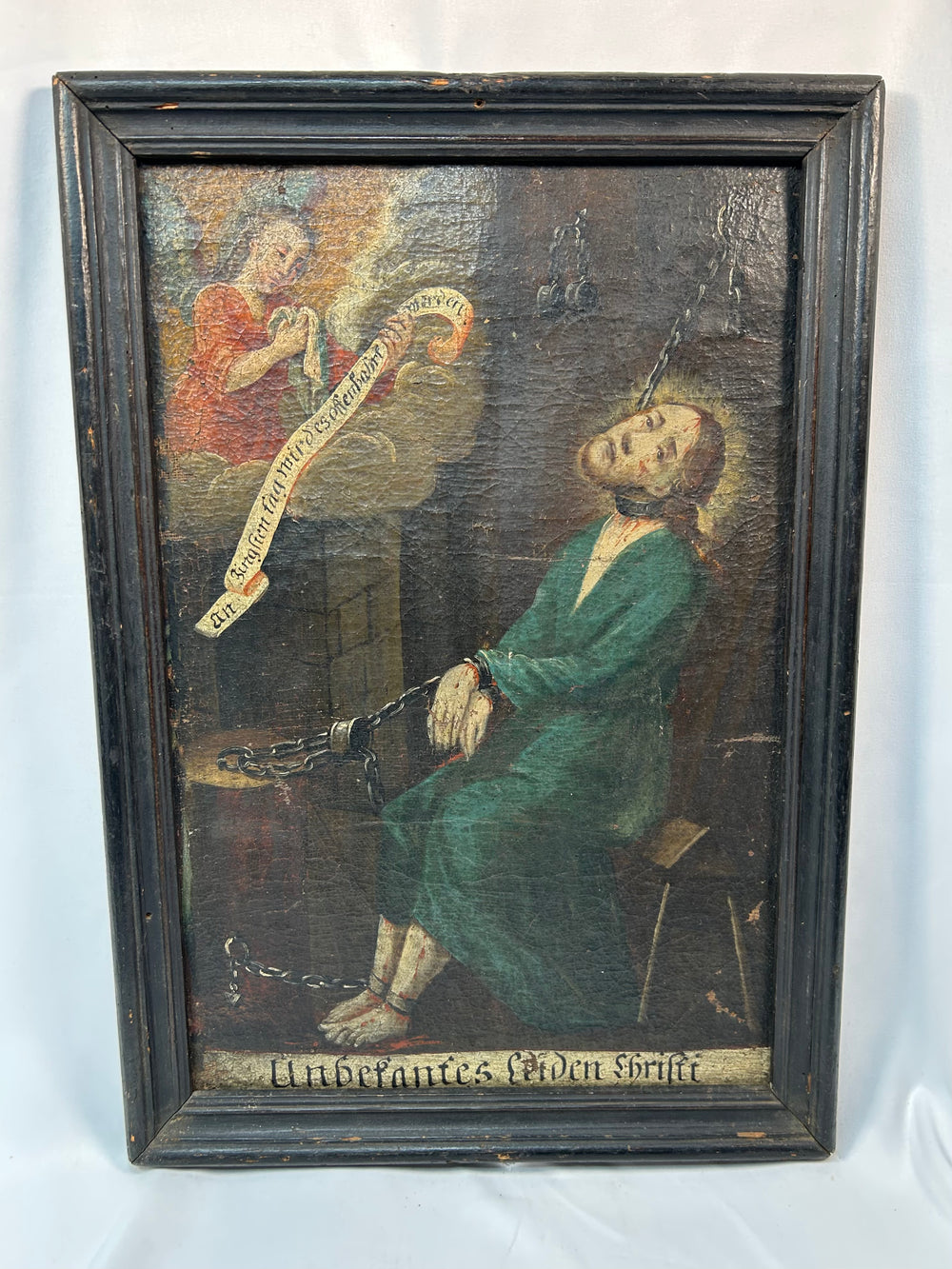 Central European religious painting depicting the flagellation of Christ