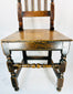 Provincial English oak side chair from the William and Mary period with tall back splats