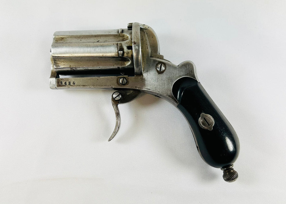 Mid-19th century Meyers Pepperbox Pinfire Revolver, double-action, folding trigger, circa 1860