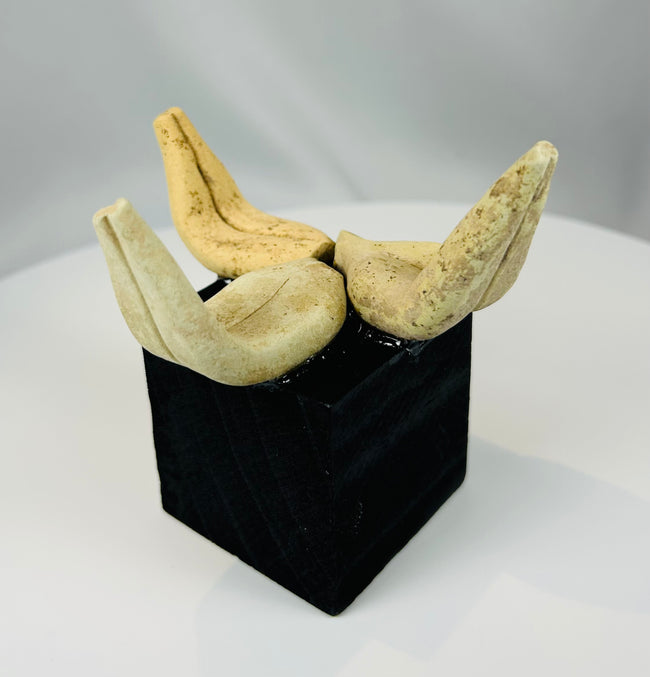 Fragmentary Pre-Columbian ceramic elements from an ancient ritual vessel or effigy