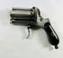Compact antique Meyers pepperbox revolver, pinfire, folding trigger, wood grip panels, double-action