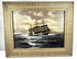 Original Alfred Gabali oil on canvas board painting titled Ships That Pass in the Night, circa 1958, depicting a maritime scene with ships at sea.