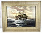 Original mid-century seascape painting by Alfred Gabali (1886–1963), featuring maritime imagery, subtle ocean tones, and textured oil brushwork.