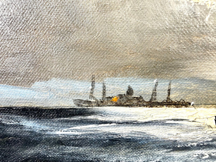 Historic Cape Cod maritime artwork by Alfred Gabali, featuring expressive interpretations of ships, ocean waters, and atmospheric coastal scenery.